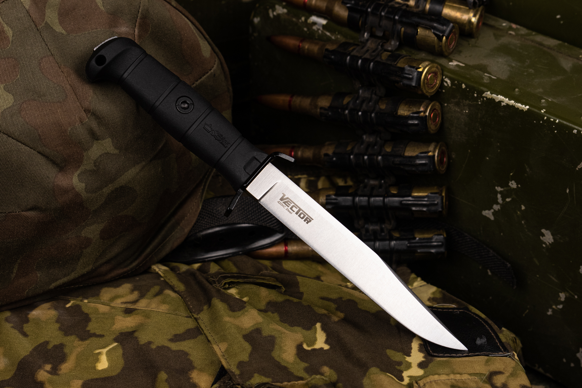 Нож тактический Kizlyar Supreme Vector 420HC StoneWash